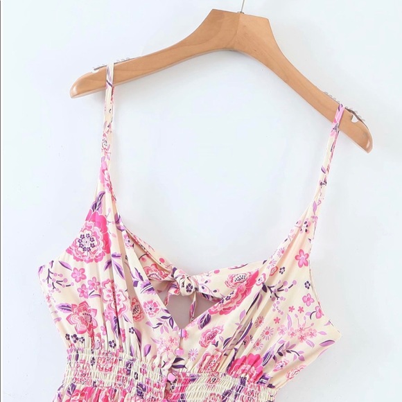 Pink Maxi Bohemian Printed Dress - Picture 7 of 7